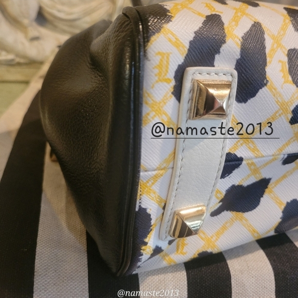 L.A.M.B. Exter Satchel White Leopard Print Designer Luxury Celeb Bag Leather 54 - Picture 11 of 15